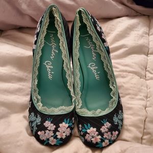 Irregular Choice Classic style embroidered heels